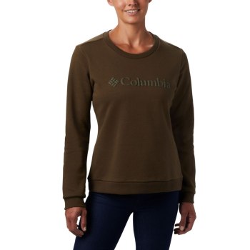 Columbia Sweater Dames, Logo Crew Top Olijfgroen, 48QIRXJMA